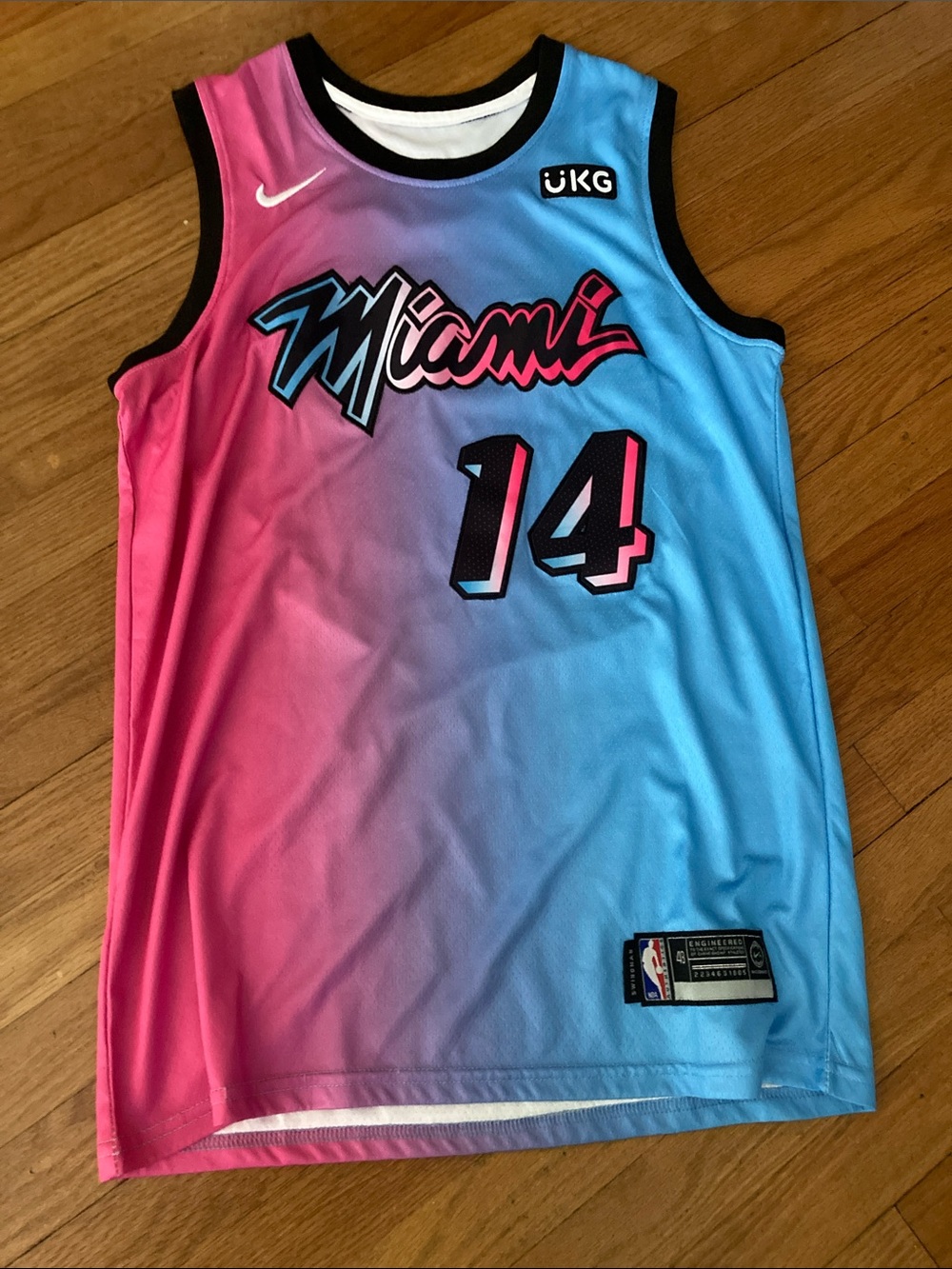 Nike Miami Heat Tyler Herro Basketball Jersey in Pink and Blue size 48